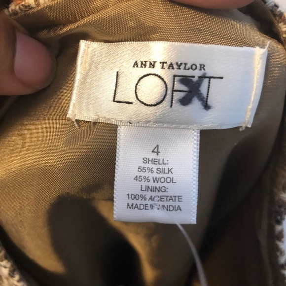 Ann Taylor LOFT brown wool silk skirt size 4 - Picture 5 of 5